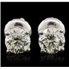 Image 1 : 14KT White Gold 1.25ctw Diamond Solitaire Earrings