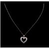 Image 1 : 18KT White Gold 0.99ctw Diamond Heart Pendant With Chain