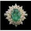 Image 1 : 14KT Yellow Gold 1.84ct Emerald and Diamond Ring