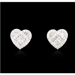 18KT White Gold 1.17ctw Diamond Earrings