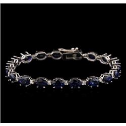 14KT White Gold 16.95ctw Sapphire and Diamond Bracelet