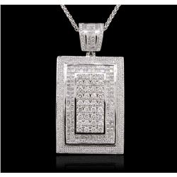 14KT White Gold 7.18ctw Diamond Pendant With Chain