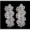 Image 2 : 14KT White Gold 4.37ctw Diamond Hoop Earrings