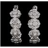 Image 4 : 14KT White Gold 4.37ctw Diamond Hoop Earrings