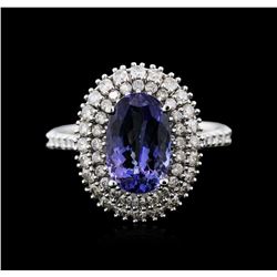 14KT White Gold 2.51ct Tanzanite and Diamond Ring