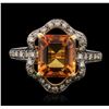 Image 1 : 14KT Yellow Gold 4.11ct Citrine and Diamond Ring