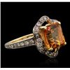 Image 2 : 14KT Yellow Gold 4.11ct Citrine and Diamond Ring