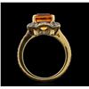 Image 3 : 14KT Yellow Gold 4.11ct Citrine and Diamond Ring