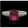 Image 1 : 14KT White Gold 2.27ct Tourmaline and Diamond Ring