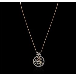 14KT Tri-Tone Gold 2.32ctw Diamond Pendant With Chain