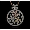 Image 2 : 14KT Tri-Tone Gold 2.32ctw Diamond Pendant With Chain