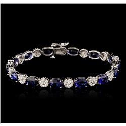 14KT White Gold 21.98ctw Sapphire and Diamond Bracelet