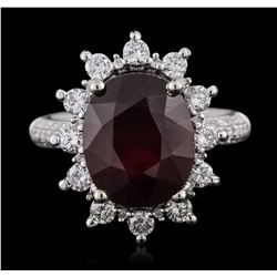 14KT White Gold 7.74ct Ruby and Diamond Ring