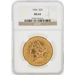 1904 NGC MS64 $20 Liberty Head Double Eagle Coin