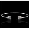 Image 1 : 14KT White Gold 0.17ctw Diamond Bangle Bracelet