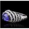 Image 2 : 14KT White Gold 3.11ct Tanzanite and Diamond Ring