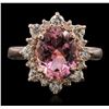 Image 1 : 14KT Rose Gold 2.51ct Tourmaline and Diamond Ring