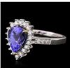 Image 2 : 14KT Two-Tone Gold 1.92ct Tanzanite and Diamond Ring