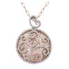 Image 2 : 14KT Two-Tone Gold 1.30ctw Diamond Pendant With Chain