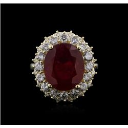 14KT Yellow Gold 8.00ct Ruby and Diamond Ring