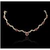 Image 1 : 14KT Yellow Gold 14.94ctw Ruby and Diamond Necklace