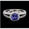 Image 1 : 14KT White Gold 1.34ct Tanzanite and Diamond Ring