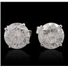 Image 1 : 14KT White Gold 3.09ctw Diamond Stud Earrings