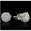 Image 2 : 14KT White Gold 3.09ctw Diamond Stud Earrings