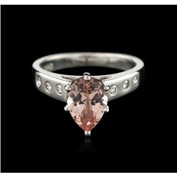 Platinum 1.42ct Morganite and Diamond Ring