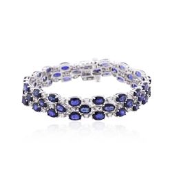 14KT White Gold 26.52ctw Sapphire and Diamond Bracelet