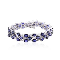 14KT White Gold 26.52ctw Sapphire and Diamond Bracelet