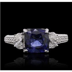 14KT White Gold 2.90ct Sapphire and Diamond Ring