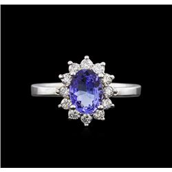 14KT White Gold 1.06ct Tanzanite and Diamond Ring