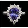 Image 1 : 14KT White Gold 2.66ct Tanzanite and Diamond Ring