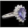Image 2 : 14KT White Gold 2.66ct Tanzanite and Diamond Ring