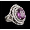 Image 2 : 18KT White Gold 10.80ct Spinel and Diamond Ring