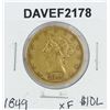 Image 1 : 1849 XF $10 Eagle Liberty Head Gold Coin