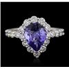 Image 1 : 14KT White Gold 3.42ct Tanzanite and Diamond Ring