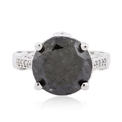 14KT White Gold 7.18ctw Black Diamond Ring