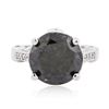 Image 1 : 14KT White Gold 7.18ctw Black Diamond Ring