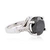 Image 2 : 14KT White Gold 7.18ctw Black Diamond Ring