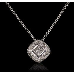 14KT White Gold Diamond Pendant With Chain