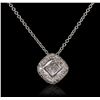 Image 1 : 14KT White Gold Diamond Pendant With Chain