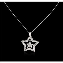 14KT White Gold 0.70ctw Diamond Star Pendant With Chain