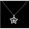 Image 1 : 14KT White Gold 0.70ctw Diamond Star Pendant With Chain