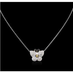 14KT White Gold 1.05ctw Diamond Pendant With Chain