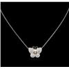Image 1 : 14KT White Gold 1.05ctw Diamond Pendant With Chain