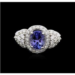 14KT White Gold 1.55ct Tanzanite and Diamond Ring