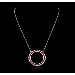 14KT White Gold 3.00ctw Ruby Necklace