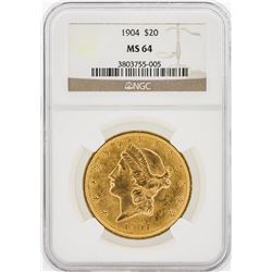 1904 NGC MS64 $20 Liberty Head Double Eagle Coin